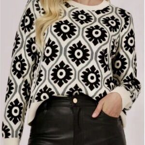 Adrianna Papell Mod Retro Design Sweater NWOT